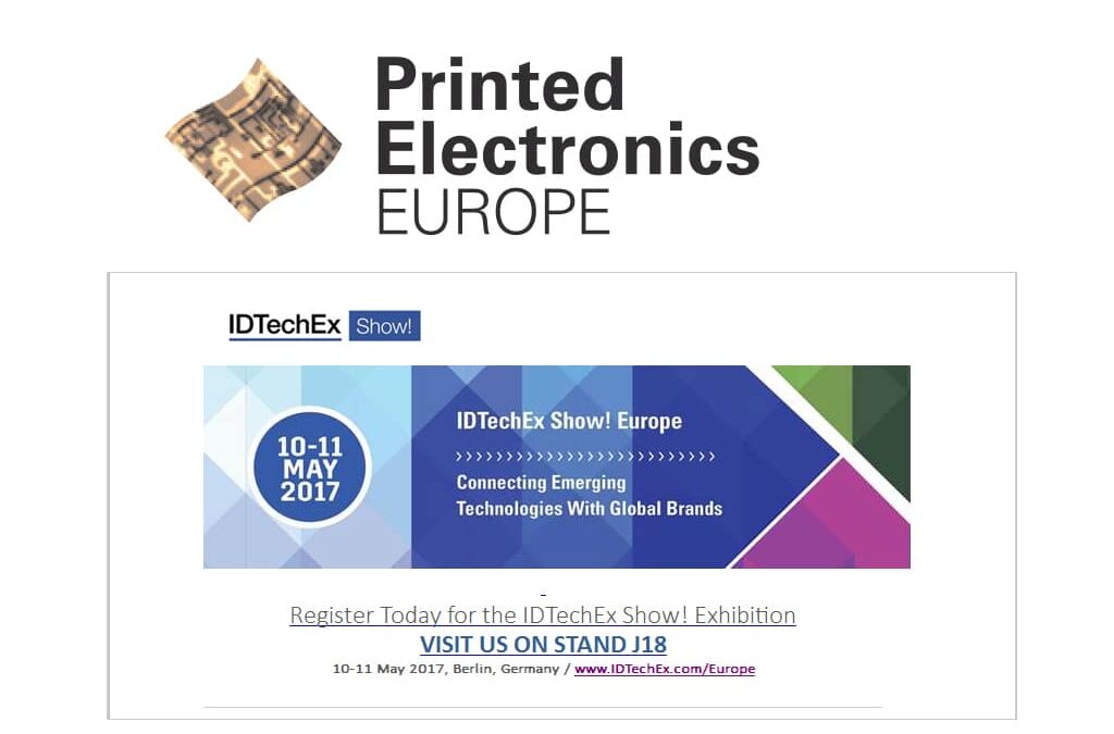 DoMicro BV exhibits on IDTechEx Printed Electronics Show Berlin 10-11 May 2017