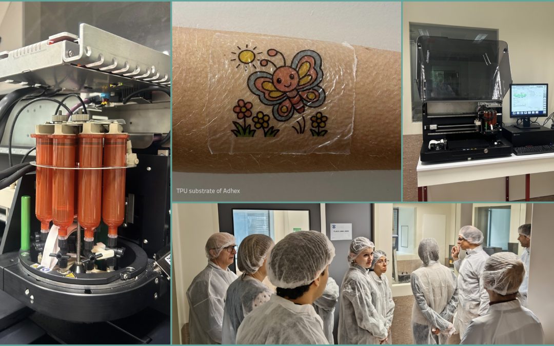 Pilot line for personalized temporary inkjet printed drug delivery tattoos.